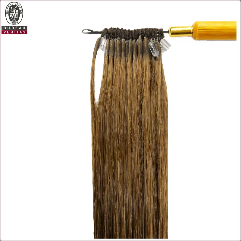 20inch Brazilian virgin hair Easy Pull Knot thread hair extensions with clear fish silk thread