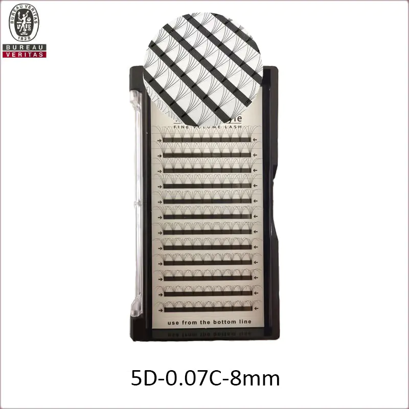 5D 0.07mm thickness C curl standard 8mm  Faux Individual Eyelashes - MSDS INCI COA BV SG ISO9001