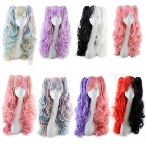 Super party style long colorful frontal Lace Wigs Synthetic hair cosplay makeup for Women